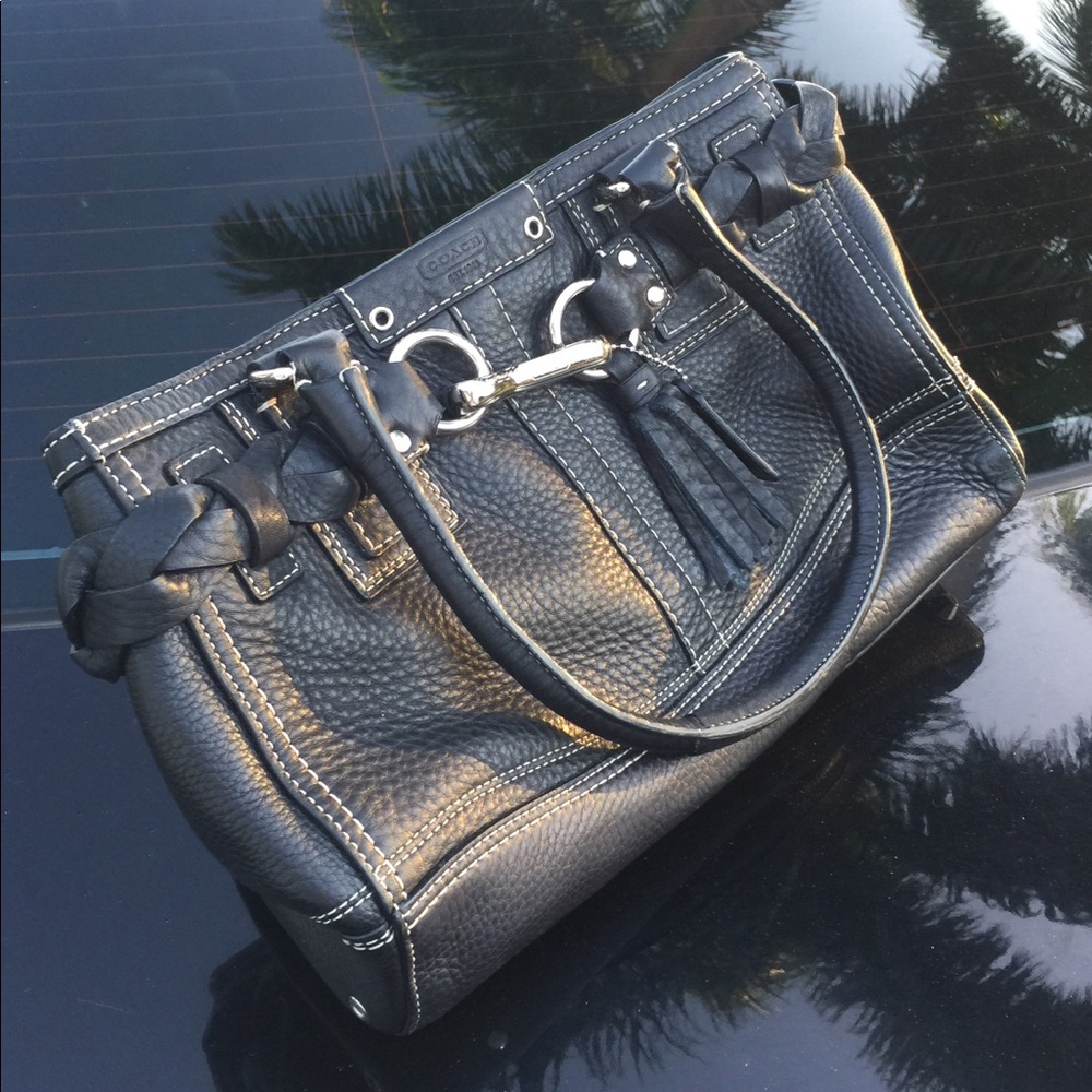 CCO 8Sep23 - Coach Classic Hamptons Black Leather Jackie O Bag - HP 18Aug2022! - Picture 6 of 6